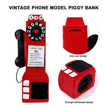 Load image into Gallery viewer, IMIKEYA Vintage Telephone Piggy Bank Money Coin Bank Saving Pot Money Box Can for Adults Boys Kids Present Table Decoration Red
