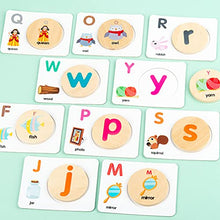 Load image into Gallery viewer, Toyvian Alphabets Flash Cards Set ABC Wooden Letters Animal Card Board Matching Puzzle Game Montessori Educational Toys Gift for Kids Toddlers
