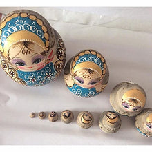 Load image into Gallery viewer, QIFFIY Russian Doll Russian Nesting Dolls Matryoshka Wood Stacking Nested Set 10 Pcs Handmade Toys for Kids Birthday Gift Home Decoration Matryoshka
