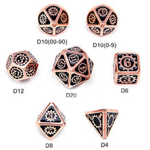 Load image into Gallery viewer, DND Metal Dice is Used as Dungeon and Dragon Dice RPG. Its Cool Multiaspect DND Dice Suit Can Be Used as Gift and is Very Suitable for Dice Collectors.
