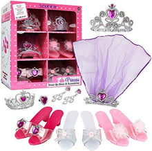 Load image into Gallery viewer, Click N&#39; Play Girls Princess Fashion Dress Up Set, High Heels, Earrings, Ring and Accessories
