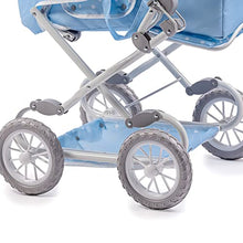 Load image into Gallery viewer, JC Toys | Berenguer Boutique | Deluxe Foldable Baby Doll Stroller with Canopy | Removable Carry Basket | Blue | Ages 3+

