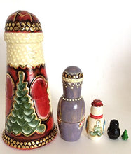 Load image into Gallery viewer, Santa with Mrs Claus and Friends Nesting Dolls 5 Piece Matryoshka Set
