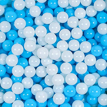 Load image into Gallery viewer, Ball Pit Balls 100, 2.16 inch Black/Blue/Yellow/Green &amp; White 2 Color Mixed Plastic Toy Balls - Baby or Toddler Ball Pit, Balls for Ball Pit Play Tent, Baby Pool Party Decoration (02-Blue &amp; White)
