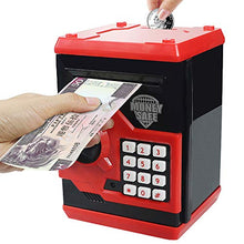 Load image into Gallery viewer, Sikaye Piggy Banks Best Gift for Kids Children Electronic Code Lock Money Banks with Password Mini ATM Money Save for Paper Money and Coins, Great for Boys &amp; Girls (Black/Red)
