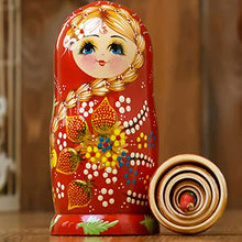 Load image into Gallery viewer, QIFFIY Russian Doll Russian Nesting Dolls Matryoshka, Wood Stacking Nested Set 10 Pcs Handmade Toys for Kids Birthday Gift Home Decoration Matryoshka
