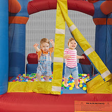 Load image into Gallery viewer, KINTNESS Inflatable Bounce House with Air Blower Bouncy Castle Basketball Rim Ocean Ball Pit Including Carry Bag Repairing Kit Stakes Hose
