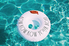 Load image into Gallery viewer, Rae Dunn Toddler Float with Canopy by CocoNut Float Row Row Row Your Boat Theme - Child Sized Inflatable Raft &amp; Durable Water Toy - Stable Ride-On for Summer Parties &amp; Swim Events
