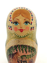 Load image into Gallery viewer, Unique Russian Nesting Dolls Fairytale Masha and Bear Hand Painted 5 Piece Set
