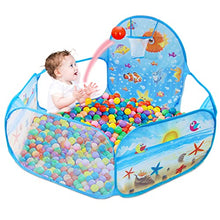 Load image into Gallery viewer, Dressbar Kids Ball Pit with Basketball Hoop Pop Up Children Play Tent, Ocean Pool Baby Playpen ,Portable Toys Gifts for Girls Boys Toddlers 2 3 4 5 6 12 Months Year Old (Balls not Included)
