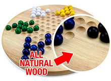 Load image into Gallery viewer, Brybelly Wooden Chinese Checkers | Made with All Natural Wooden Materials | Includes 60 Wooden Marbles in 6 Colors | All Ages Classic Strategy Game for Up to Six Players
