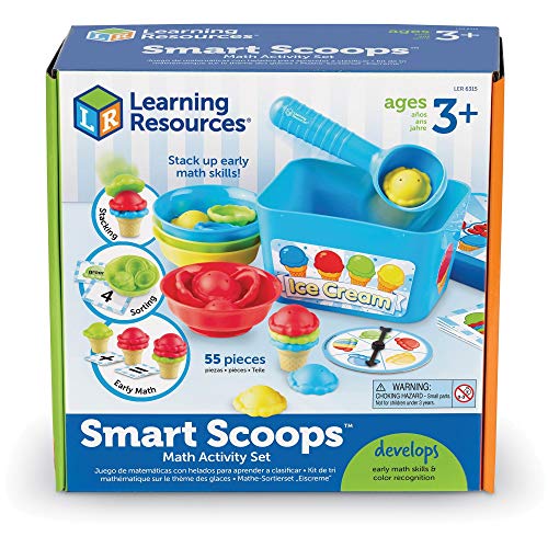 Learning Resources Smart Scoops Math Activity Set, Stacking, Sorting, Early Math Skills, 55 Pieces, Ages 3+