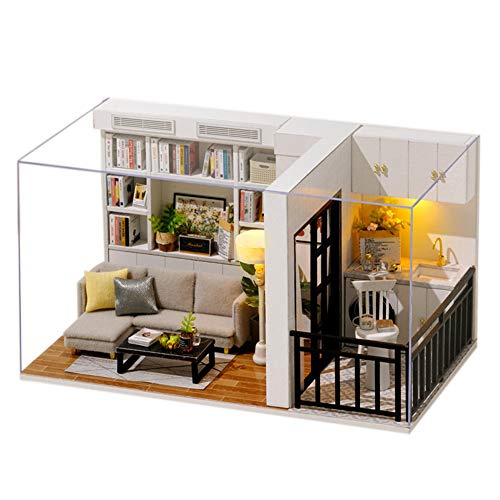 ZQWE 3D Wooden Dollhouse Kit 1:32 Miniature Creative House Kit Modern Style Assembled House Kid's Gift (Vitality Life)