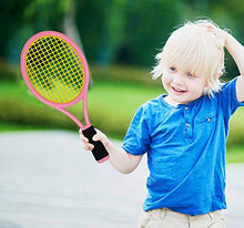 Load image into Gallery viewer, Crefotu Tennis Racket for Kid,Sponge Handle, Include 2 Soft Balls,2 Tennis Balls and 4 Badminton Balls,Tennis Racquet for Toddler (2+ Years Old)
