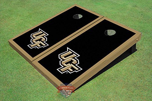 University of Central Florida Black and Gold Matching Border Cornhole Boards