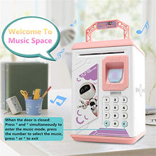Load image into Gallery viewer, Dsxnklnd Mini ATM Savings Bank Coin Banknotes Smart Electronic Piggy Bank Mini ATM Machine with Password Protection and Fingerprint Button Unlock Great Gift Toy Piggy Banks for Childre
