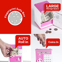 Load image into Gallery viewer, Lyght Mini ATM Savings Bank for Real Money, Voice Piggy Banks, Fingerprint Password, Kids Safe Coin Money Box, Pink
