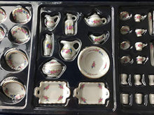 Load image into Gallery viewer, 1/12 Scale Lot 42 Dollhouse Miniatures Chinese Peony Flower Porcelain Set; Doll House Soup Tureens Bowls vases Set

