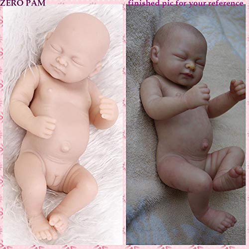 Zero Pam Unpainted Reborn Dolls Silicone Mold Kits Newborn Preemie Dolls Full Body Silicone Girls Kits DIY 10 inch Reborn Baby Dolls Girls Bathable