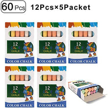 Load image into Gallery viewer, melupa Sidewalk Chalk Set - 60 Piece Multicolor Jumbo Street Chalks - Nontoxic, Washable Tapered Chalks for Teachers and Schools (Multicolor, 5 Pack)
