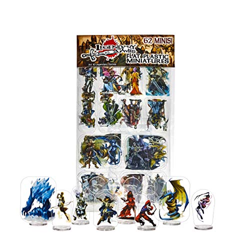 Arcknight Flat Plastic Miniatures: Legendary Games Sampler; 62 Unique Minis for DND 5e and Pathfinder; Affordable, Skinny Figurines for Dungeons and Dragons and Other Tabletop RPG Games
