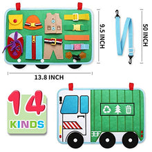 Load image into Gallery viewer, Toddler Busy Board, 14 in 1 Activity Board(Garbage Car Style), Montessori Sensory Toy for Fine Motor Skills, Learning Toy for Airplane or Car Travel, Preschool Educational Gift for Kids Boys Girls
