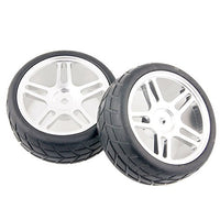 4x RC Aluminum Wheel Rubber Tires Sponge Rim HSP HPI 1:10 On-Road Car 122S-6083