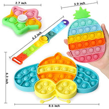Load image into Gallery viewer, KLOMIER Pop Bubble Fidget Sensory Toy, Silicone Stress Reliever Toy Sets , 4 Pack Anti-Anxiety Squeeze Toys for Kids and Adults(Bracelet+Fidget Spinner+Bee Puzzles+Pineapple)

