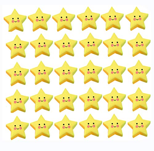 Sohapy 100PCS Mini Rubber Stars Squeak Fun Bath Toy Float Stress Relief Reliever Anxiety Toys Gifts Fun Decorations for Shower Birthday Party Favors Cupcake Topper Carnival Game Gift Bulk for Kids