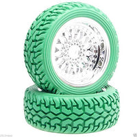 RC 2084-8019 Wheel Offset:6mm Rally Tires Green For HSP 1:10 On-Road Rally Car