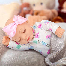 Load image into Gallery viewer, Ecore Fun 10 inch Newborn Reborn Baby Girl Doll and Clothes Set Realistic Washable Silicone Baby Doll with Soft White Elephant Pattern Clothes and Headband
