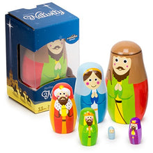 Load image into Gallery viewer, Imagination Generation - Nesting Nativity Set for Kids - Christmas Nesting Dolls, Wooden Toys Playset with Baby Jesus, Three Kings, Mary and Joseph Figurines for Kids - 11 Pcs
