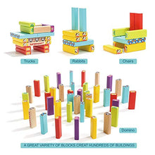 Load image into Gallery viewer, TOP BRIGHT Colored Wooden Blocks Stacking Board Games for Kids Ages 4-8 with 51 Pieces
