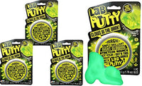 Lab Putty Glow in The Dark Super Bright Night (3 Packs) by JA-RU. Rechargeable Putty Best Thinking Smart Crazy Stress Relief Putty with Tin, Sensory Toys Party Favor for Kids and Adults 9578-3p