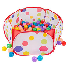 Load image into Gallery viewer, Deluxe 6 Sided Collapsible Ball Pit Tent - Includes 200 Multi-Colored Soft Plastic Pit Balls!
