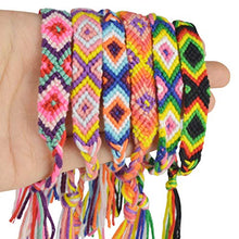 Load image into Gallery viewer, obmwang 16 Pieces Nepal Woven Friendship Bracelets Adjustable Braided Bracelets with a Sliding Knot Closure for Kids, Girls, Women and Men
