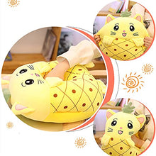 Load image into Gallery viewer, Travel Blanket and Pillow Set 4 in 1 Cute Cartoon Plush Stuffed Animal Fruit Toys Throw Pillow Blanket Set with Hand Warmer Design (Carrot,15in/40cm)
