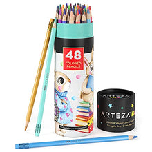 Load image into Gallery viewer, Arteza Kids Erasable Colored Pencils, Set of 48, Triangular Pencil Crayons, Pre-Sharpened, Art Supplies for School, Home, Doodling, and Drawing
