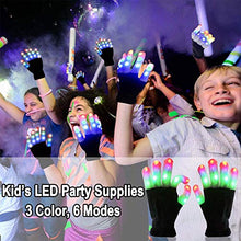Load image into Gallery viewer, 4 Pairs Led Gloves for Kids Teens Light Up Rave Gloves LED Halloween Party Supplies 6 Modes Led Glow Glove for Boys Girls Clubbing School Birthday Party Light Up Halloween Toys Gift
