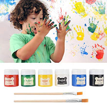 Load image into Gallery viewer, GLOGLOW Kids Finger Paint, 6 Colors Washable Kids Finger Painting Pigment with 2pcs Paintbrush Children Finger Non-Toxic Graffiti Paint for School Painting Supplies

