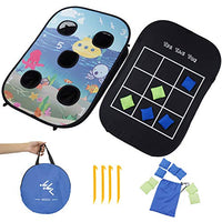 Collapsible Protable Cornhole Boards with 8 Cornhole Bean Bags Set , Tic Tac Toe Game 2 in 1 Board
