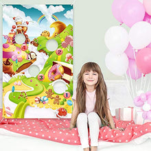 Load image into Gallery viewer, Happy Easter Day Ice Cream Cone Toss Game Candy Toss Game with 3 Bean Bags, Candy Party Land Games Candy Wonderland Sweet Adventures Candy Theme Wall Decoration for Children Lollipop Party Supplies
