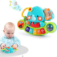 iPlay, iLearn Baby Music Elephant Toys, Toddler Electronic Learning Sensory Toy, Musical Piano Keyboard W/ Lights Sounds, Infant Birthday Gift for 6 9 12 18 24 Months, 1 2 Year Olds Kids Boys Girls
