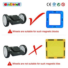 Load image into Gallery viewer, Magblock 4 Pieces Wheels Set, Compatible with Other Brands of Standard Size Square Shape with Hole Magnetic Blocks, are not Suitable to Magnetic Tile Without Hole, Wheels Bases for Kids/Toddler Toys
