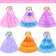 Load image into Gallery viewer, Ecore Fun 41 PCS Doll Clothes and Accessories 5 Dresses 5 Fashion Skirts 5 Mini Dresses 3 Fashion Clothes Sets 3 Swimsuits 10 Hangers 10 Shoes Fashion Casual Outfits Set Perfect for 11.5 inch Dolls
