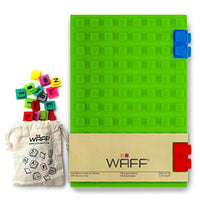WAFF, Soft Silicone Cube Tiles And Notebook / Journal Combo, Large, 8.25