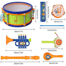 Load image into Gallery viewer, Aomola Toddler Musical Instrument Toys, Kids Drum Set, Percussion, Maraca, Tambourine, Flute, Harmonica, Trumpet, Rattle, Educational Musical Toys Kit, Learning Gift for Boys Girls

