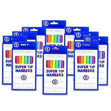 Load image into Gallery viewer, Color Swell Super Tip Washable Markers Bulk Pack 10 Boxes of 8 Vibrant Colors (80 Total) Perfect for Kids, Parties, Classrooms
