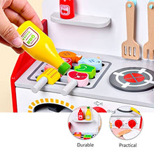 Load image into Gallery viewer, IMIKEYA Grill Kitchen 2 in 1 Wooden Children Toy Imitation Kitchen Toy (Red)
