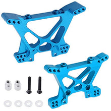 Load image into Gallery viewer, HobbyPark Aluminum Front &amp; Rear Shock Tower Upgrade Parts for 1/10 Traxxas Slash 4x4 Replacement of Part 6838 6839 (2-Pack) (Blue)
